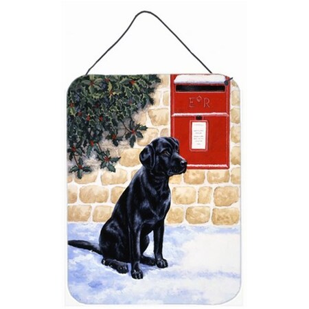 Carolines Treasures Black Labrador by the Mail Box Wall or Door Hanging Prints BDBA0301DS1216